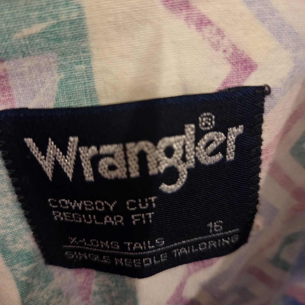 Wrangler Vintage 1990s Brushpopper Western Aztec Shirt - Picture 3 of 4